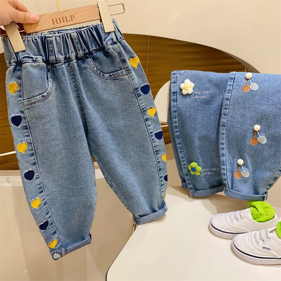 2025 Girls' Harlan Jeans Loose Casual Korean Style Pants