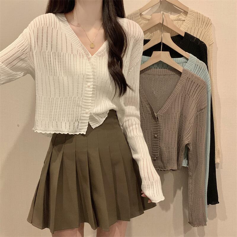 STOCK-High-End Ice Silk Short Cardigan – Slim Fit Outerwear