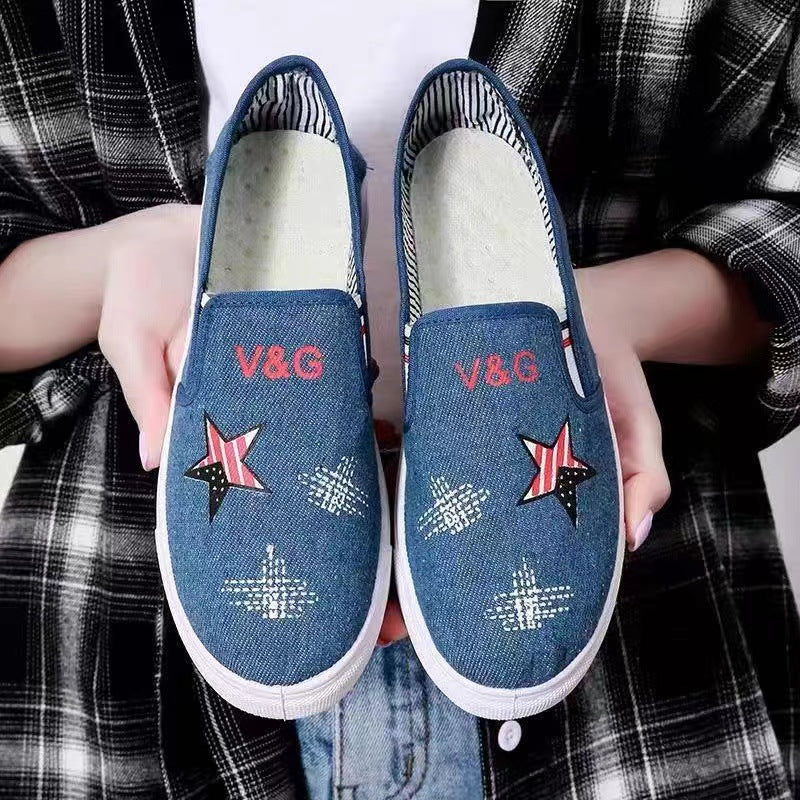 Denim Slip-On Soft-Soled Shoes