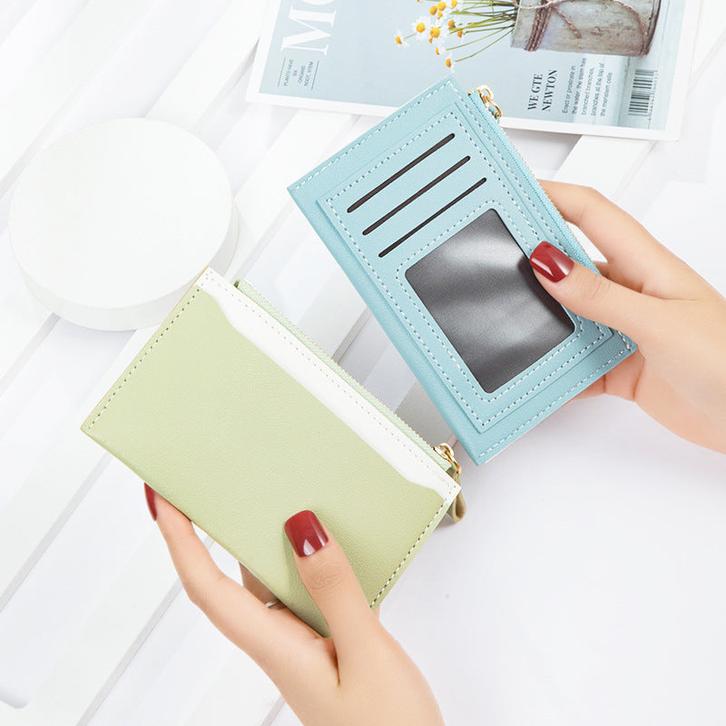 Stitch Contrast PU Card Wallet – Fresh, Fun & Functional