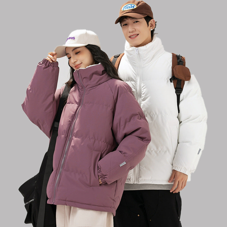 INSTOCK-Men’s Stand Collar Puffer Jacket – Lamb Velvet Inner