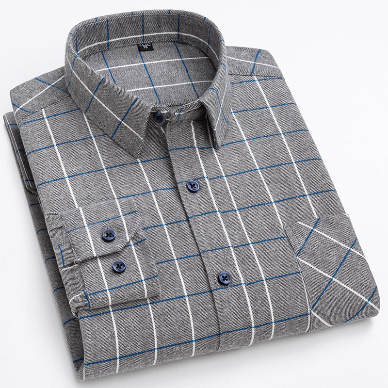 INSTOCK-Men’s Cotton Plaid Long Sleeve Business Shirt