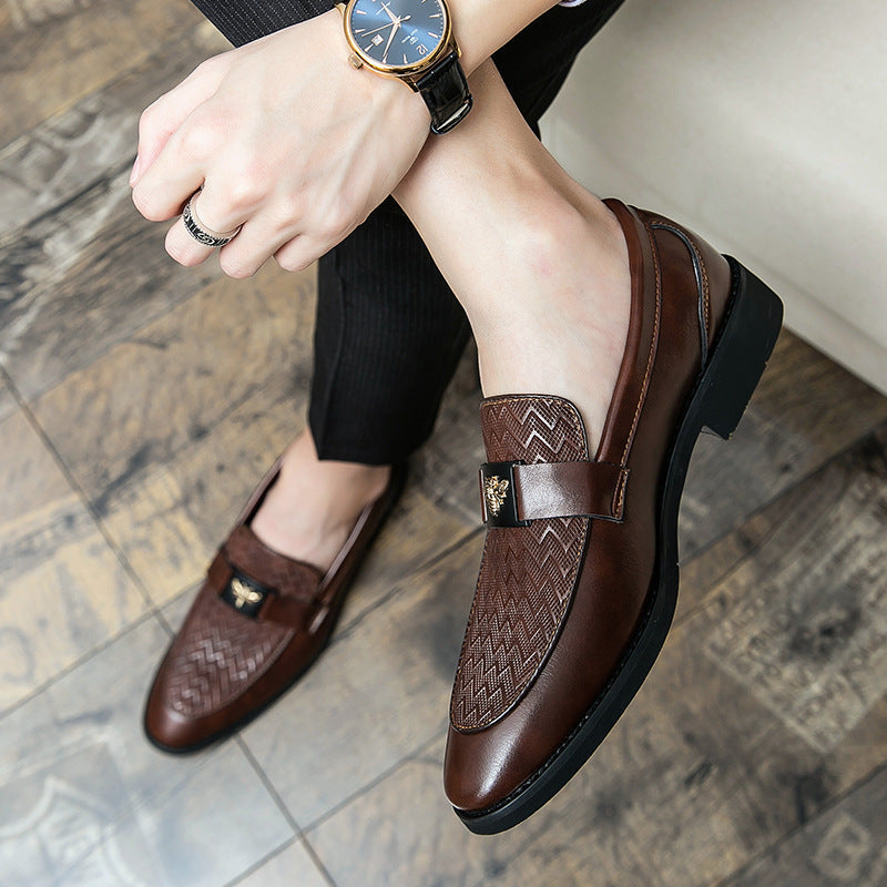 STOCK-Men’s Korean-Style Slip-On Leather Shoes