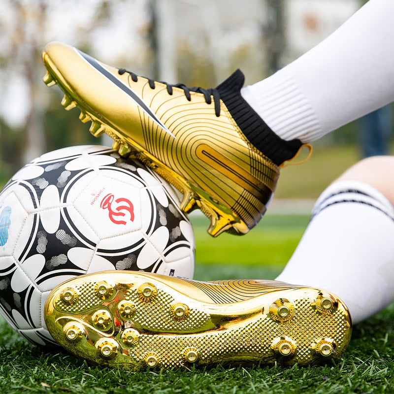 INSTOCK-Gold Plated Soccer Shoes – AG Spikes Messi Style