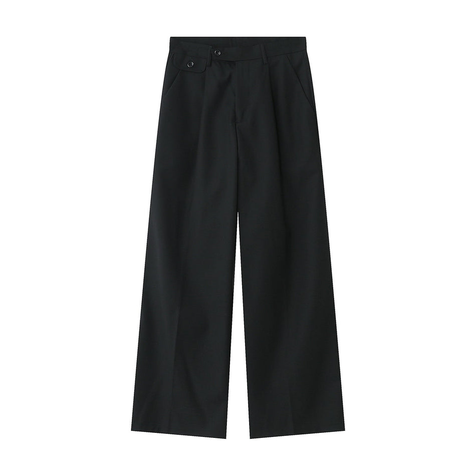 STOCK-Men’s Retro Casual Suit Pants – 2025 Korean Loose Straight