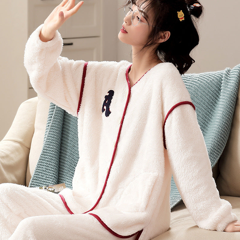Cartoon Coral Fleece Pajamas
