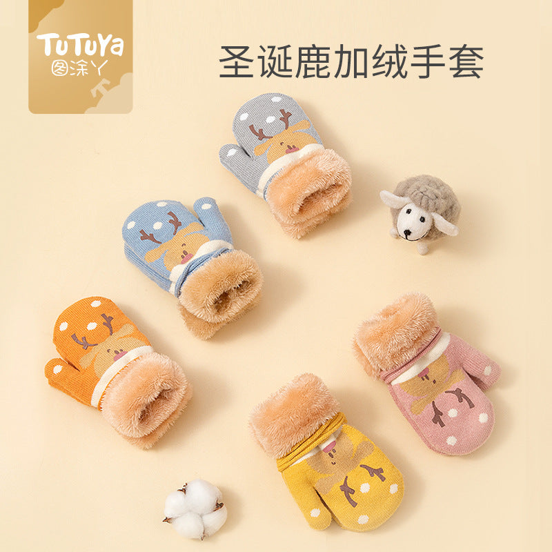 Tutuya Baby Winter Gloves Warm Fleece-Lined Cute Knit
