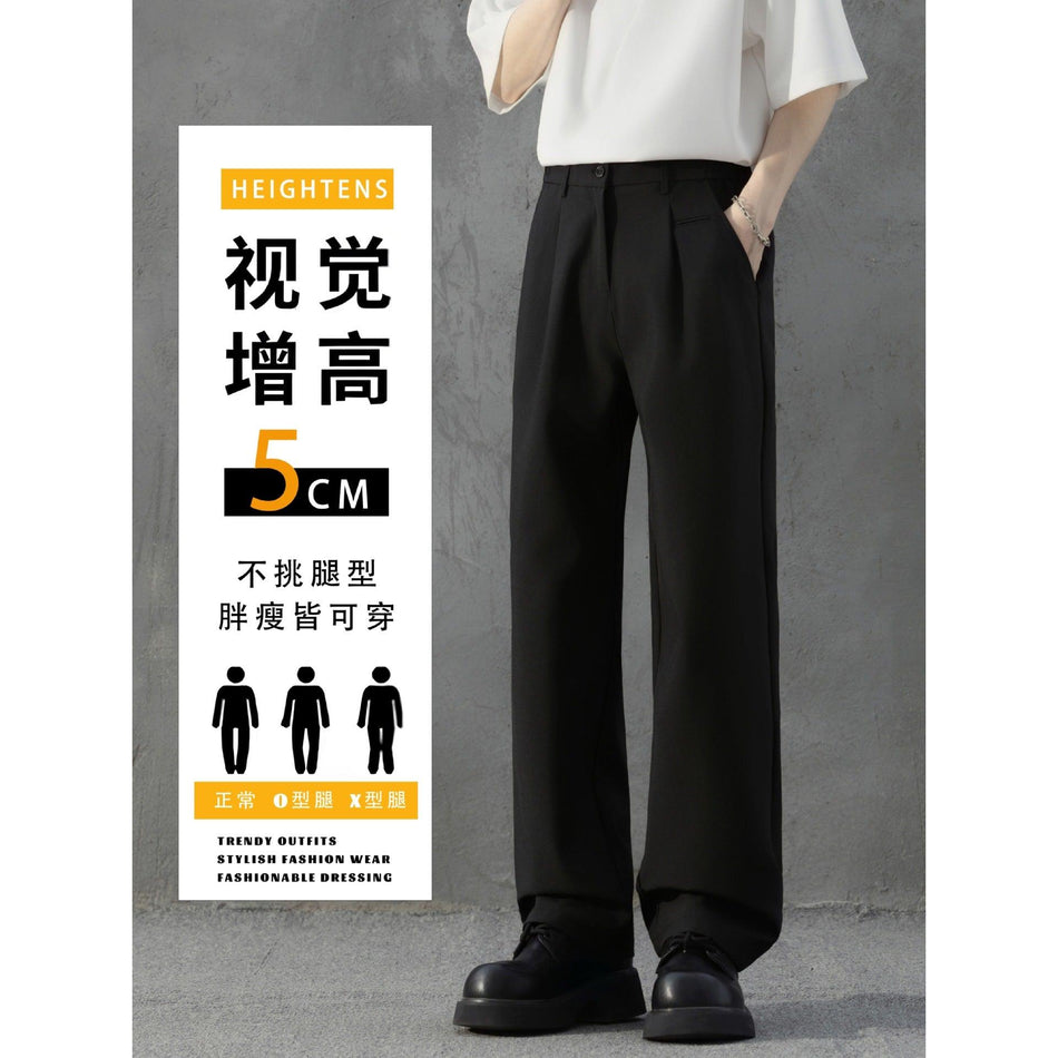 Men’s Straight-Leg Draped Casual Dress Pants Loose Fit