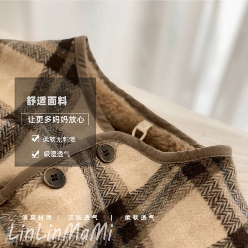 Boys’ Plaid Fleece-Lined Winter Coat