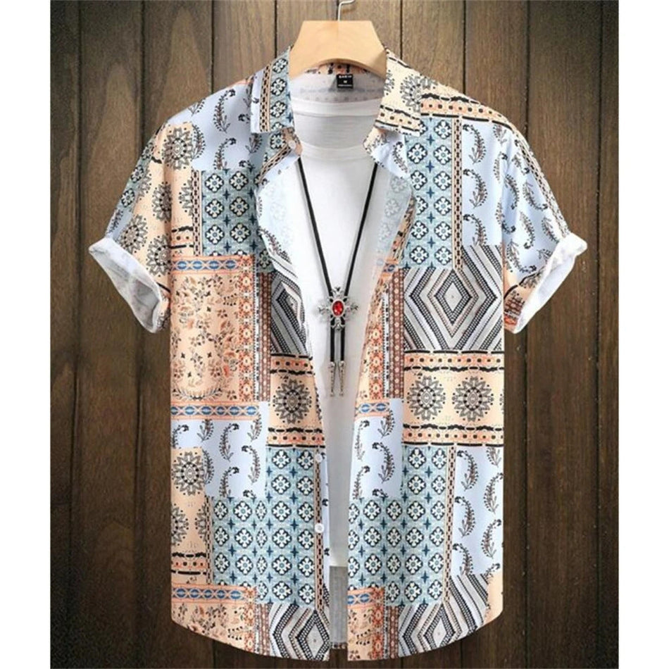 INSTOCK- Hawaiian Men’s 3D Cashew Flower Summer Shirt