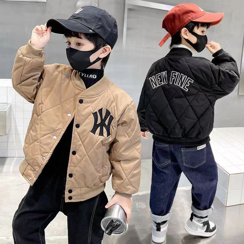 Boys’ Baseball Jacket – Quilted Spring & Autumn Coat