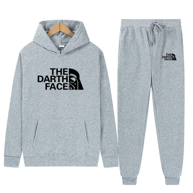 Men’s Autumn Winter Pullover Fleece-Lined Sports Suit