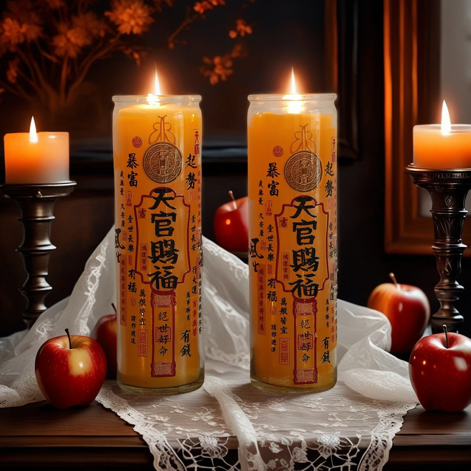 Handmade Celestial Blessing Candles for Romance & Luck