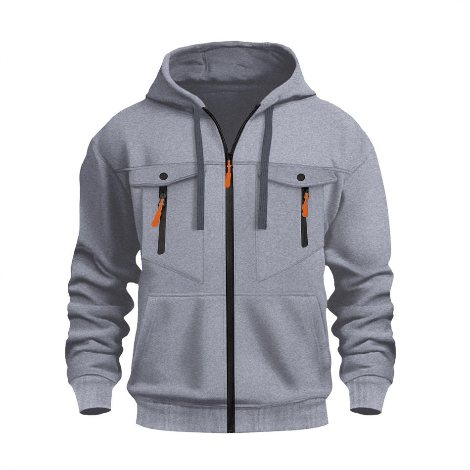 Men’s Cross-Border Autumn Winter Zipper Pullover Hoodie