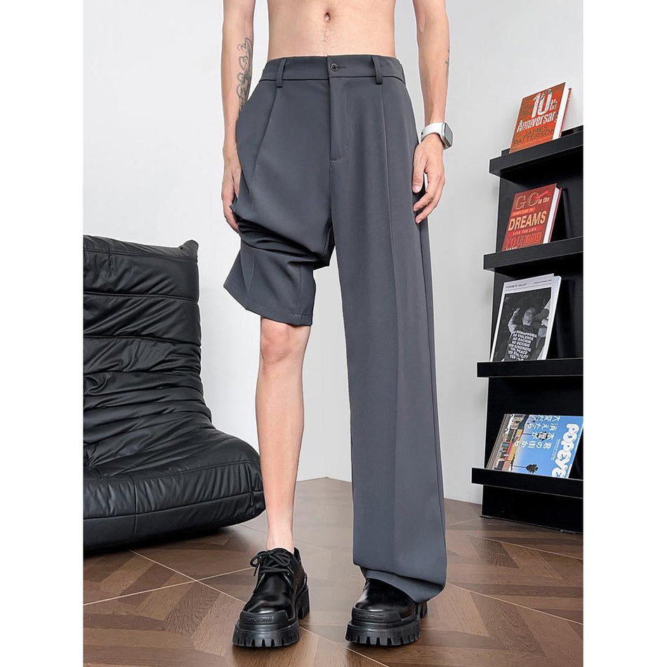 Men’s Ice Silk Loose Straight Summer Casual Trendy Pants