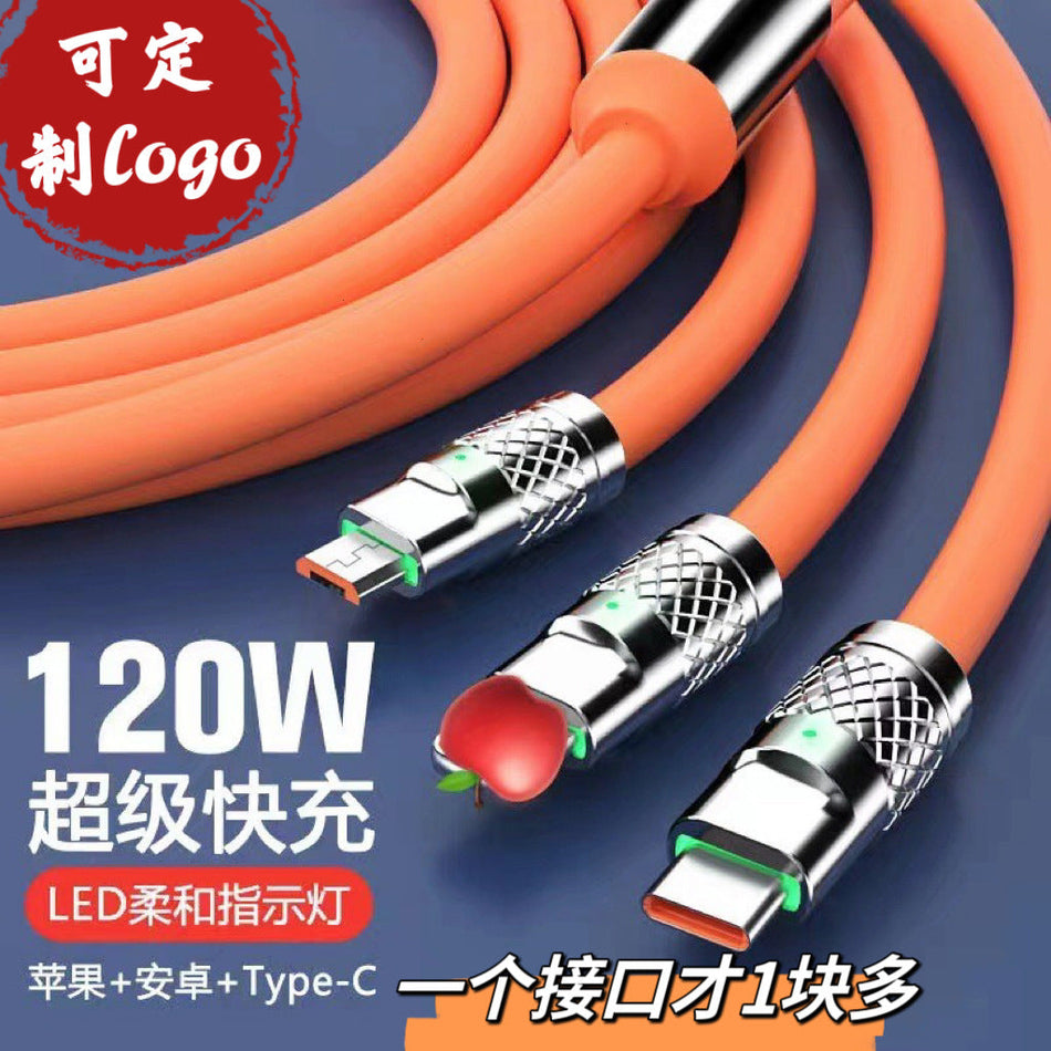 INSTOCK-Wholesale 120W 3-in-1 USB Super Fast Charging Cable