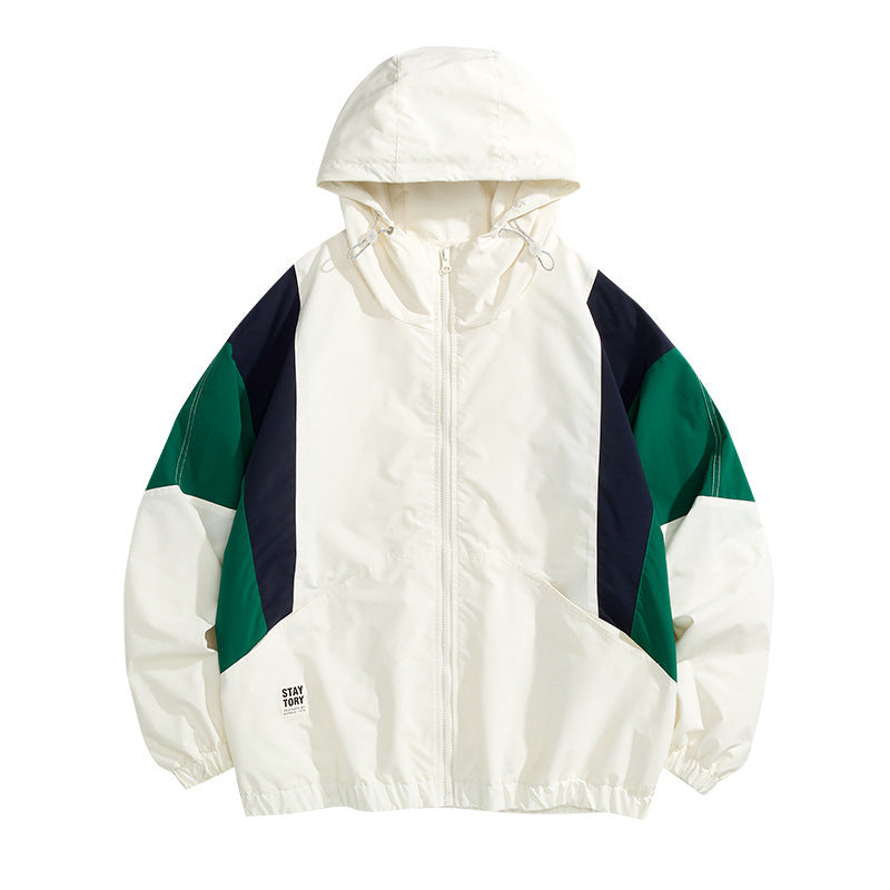 Men’s Spring Sports Windbreaker Hooded Casual Jacket