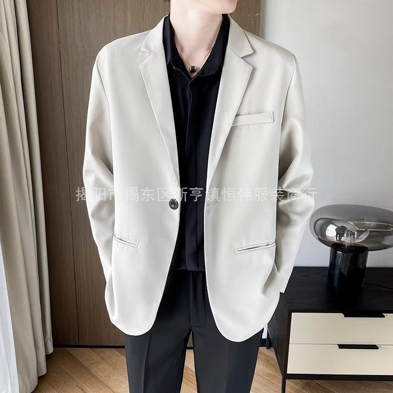 Slim-Fit Men’s Suit Jacket – Korean Trend Business Casual