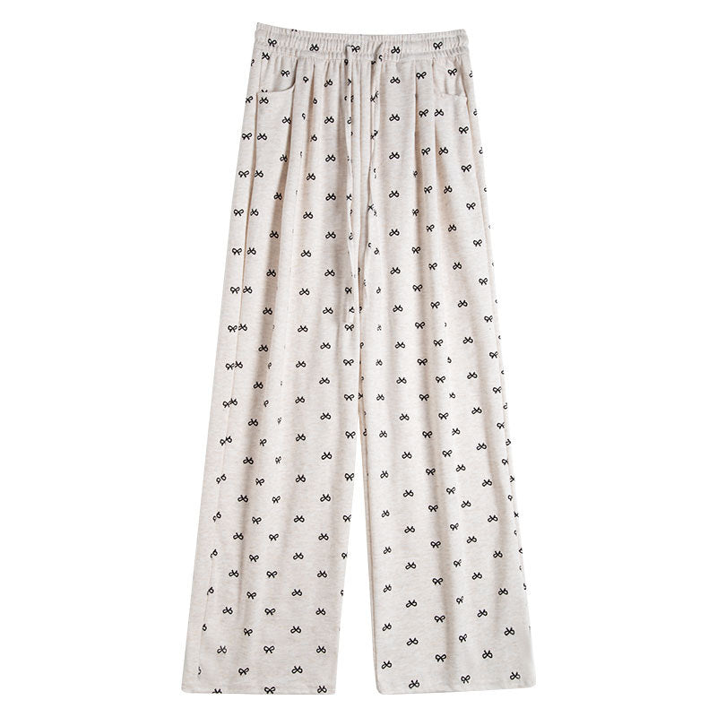 Bow Detail Loose Wide-Leg Pants Women