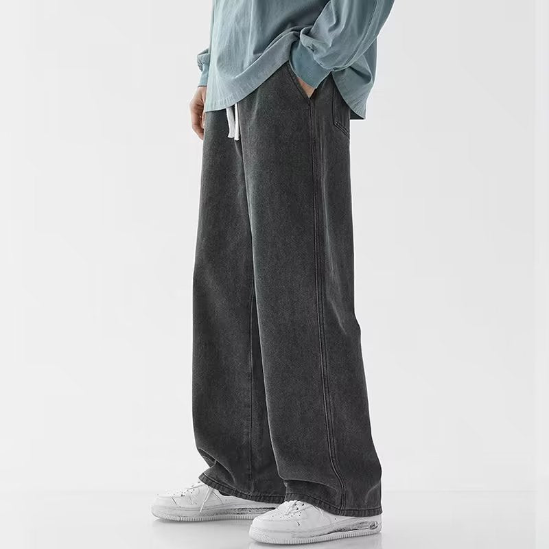 INSTOCK-Men's Plus Size Straight Jeans Loose Wide-Leg Pants