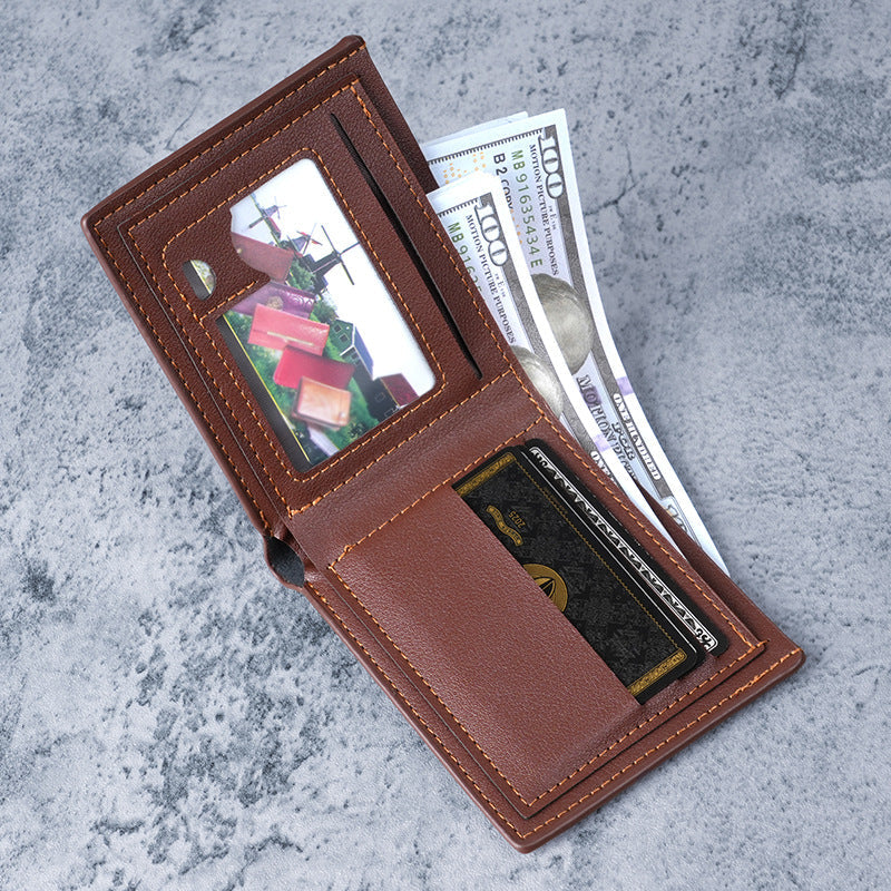Men’s PU Leather Wallet – Short Coin Purse Trendy Style
