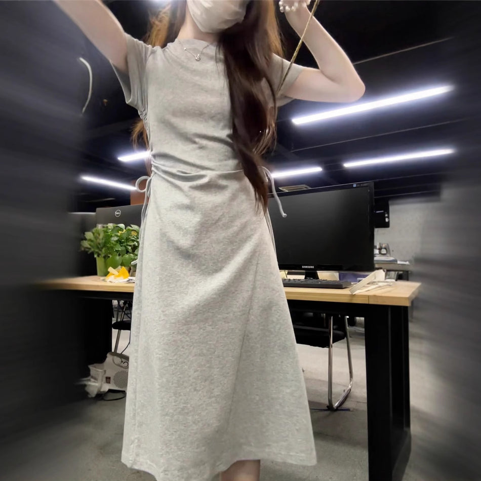 STOCK-Cool and Relaxed Grey Dress for Women