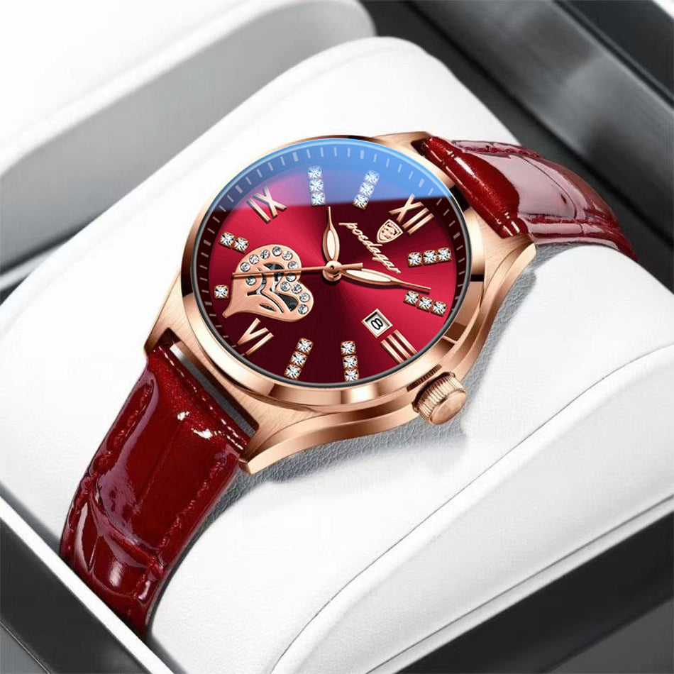 Baida Eggplant Women’s Waterproof Luminous Korean Watch