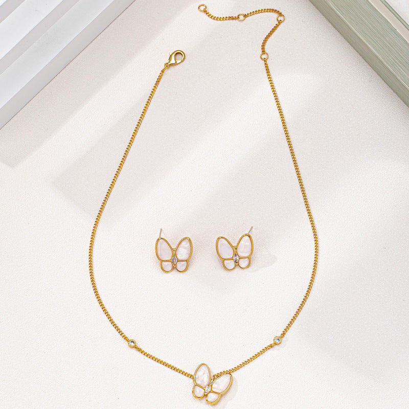 Butterfly Necklace & Earrings Set | S925 Luxury Jewelry
