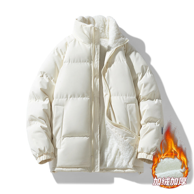 Men’s Winter Windproof Thickened Cotton Puffer Jacket – Stand
