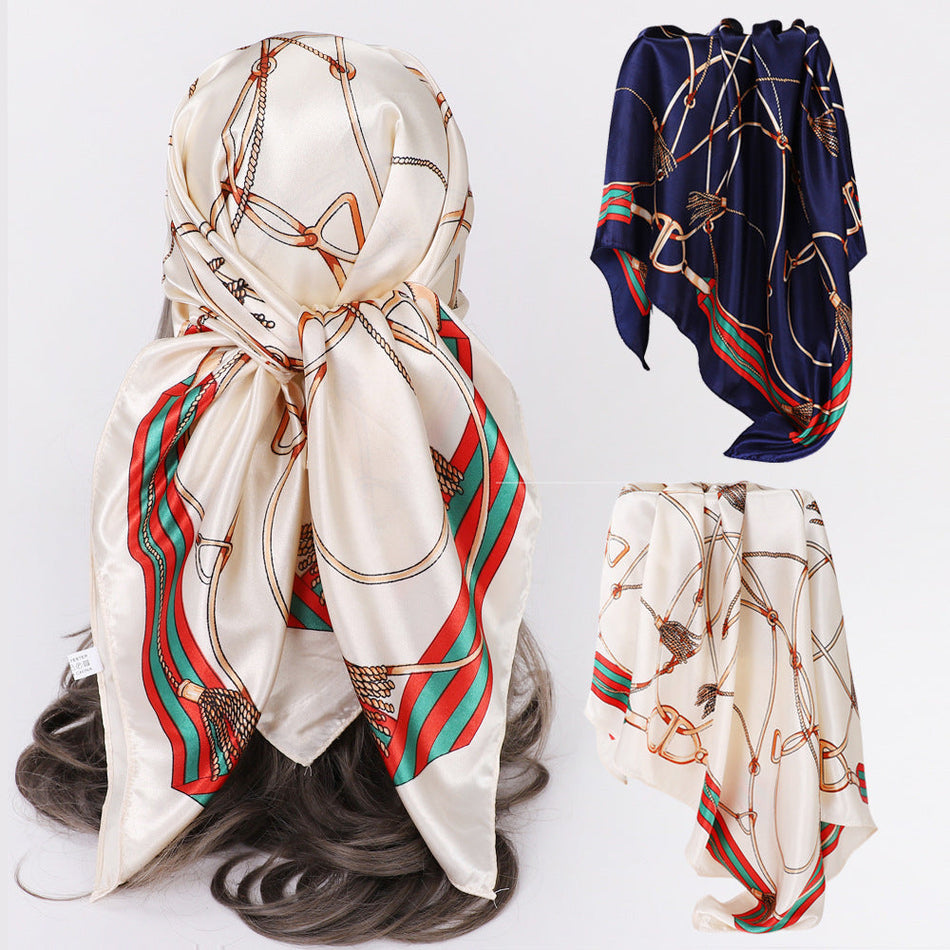 Vintage Printed Women's Classic Chain Design Scarf