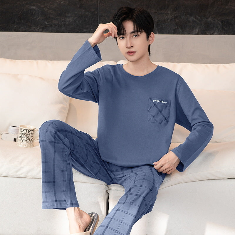 Men’s Cotton Long-Sleeve Pajamas Loose Autumn Winter 2026