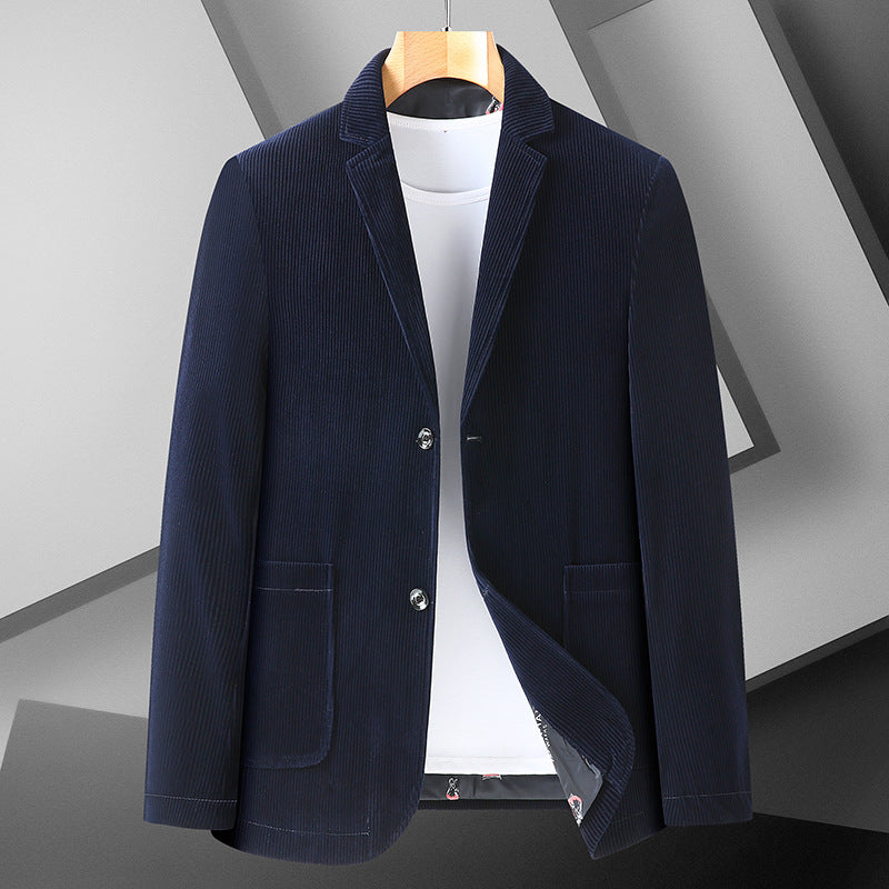 Plus Size Men’s Corduroy Suit Jacket – Loose Casual Trend