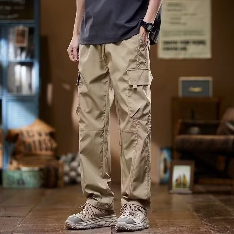 Men's Loose Fit Multi-Pocket Cargo Pants Workwear Style Casual