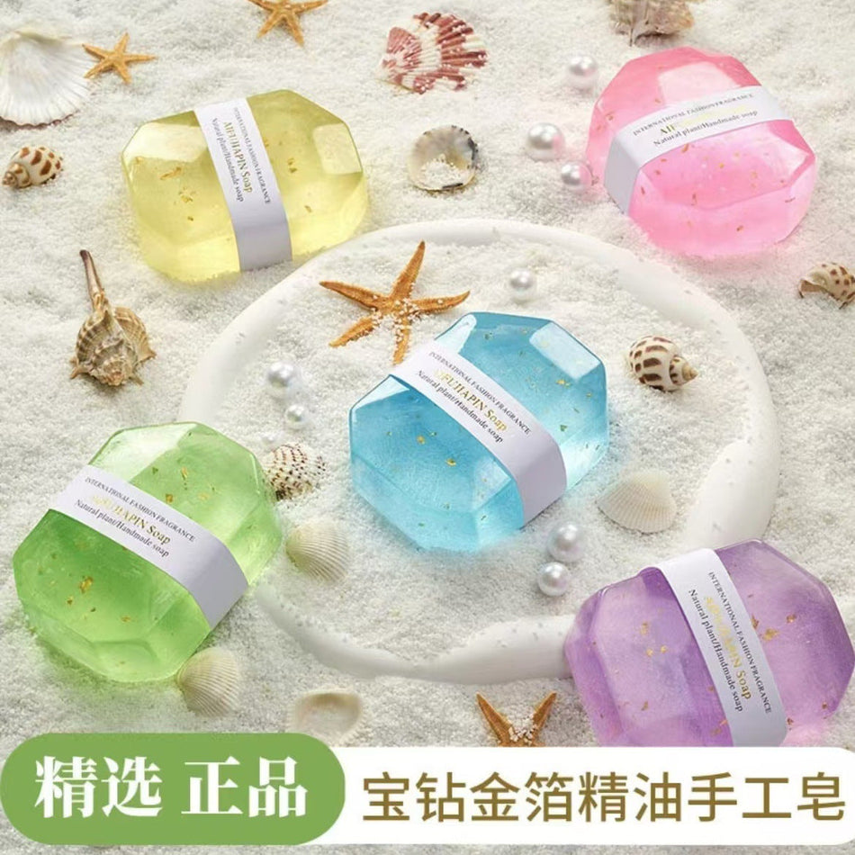 pack of 3 Aurora Crystal Diamond Soap – Handmade Gem Essential