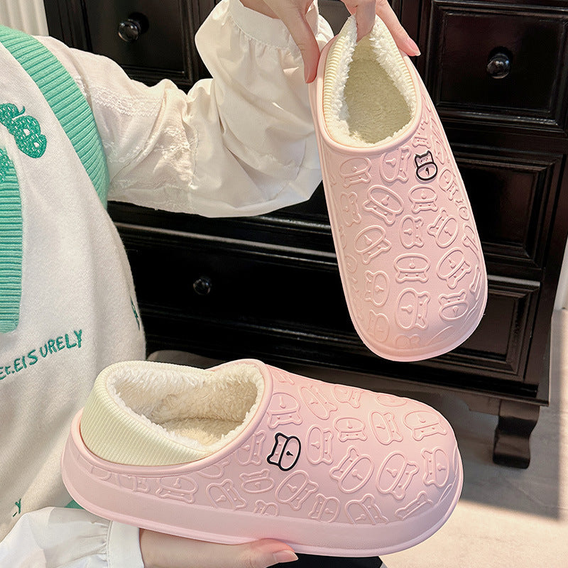 Waterproof Winter Cotton Slippers Non Slip Indoor Outdoor