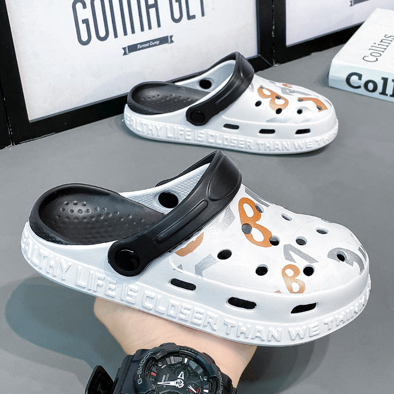 2023 Kids & Men Printed Hole Shoes | Indoor & Outdoor EVA