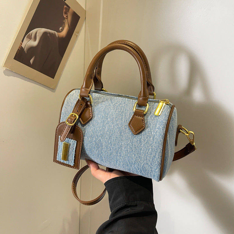 Women’s Retro Denim Pillow Crossbody Shoulder Bag
