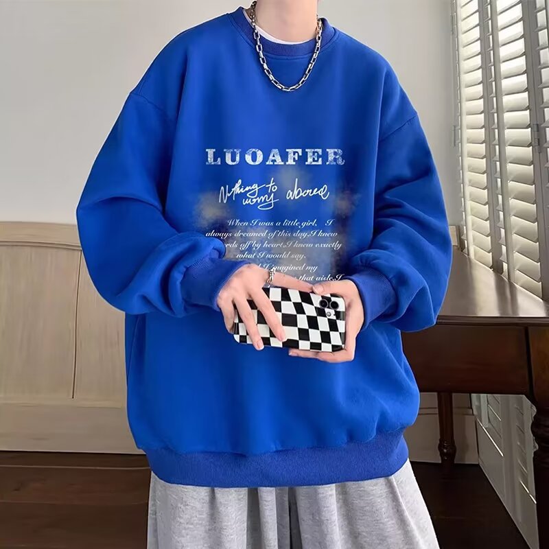 STOCK-Mens' Casual Pullover Sweatshirt – Loose Plus Size