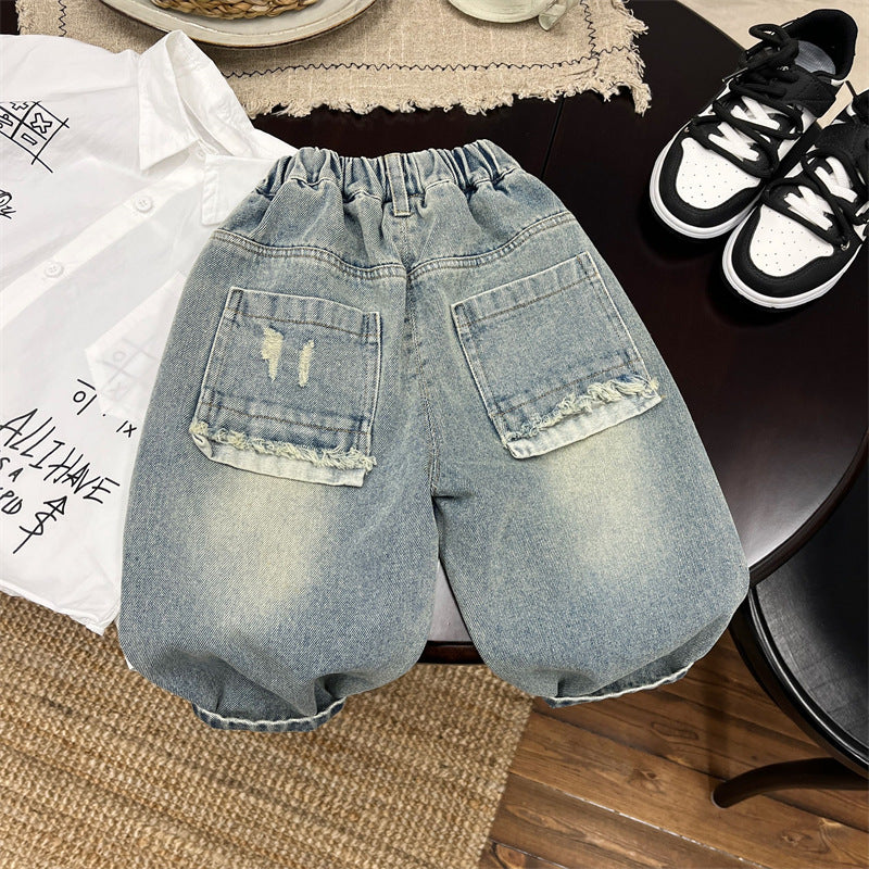 Boys' Jeans – 2025 Korean Style Autumn Casual Pants