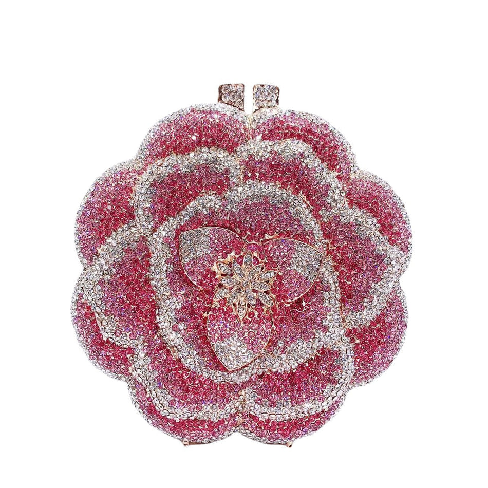 Rose Crystal Clutch – BL106 Hollow Metal Bag