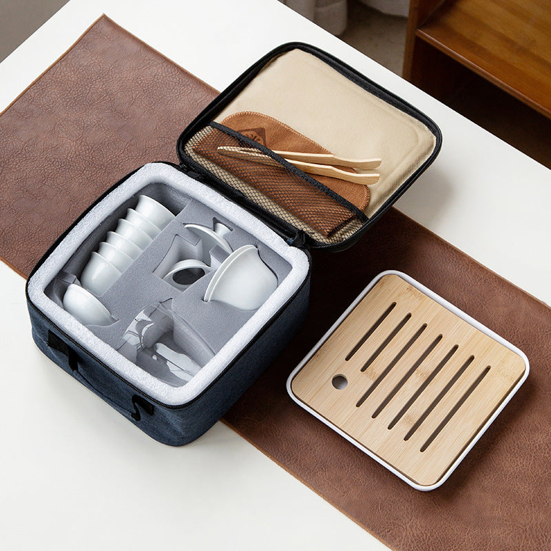 STOCK-Dehua Porcelain Bowl Set with Travel Tray