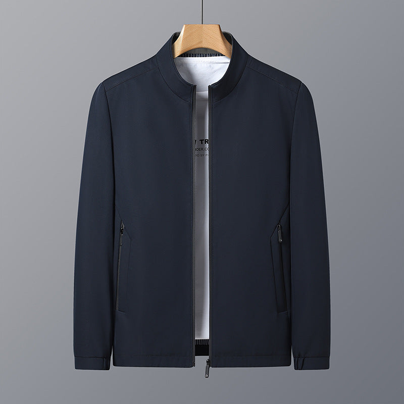 Men’s Light Luxury Executive Jacket – Stand Collar Spring Style