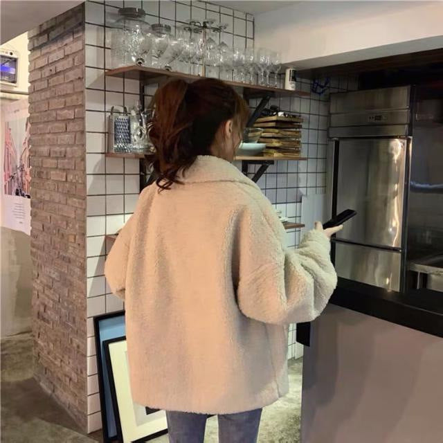 STOCK-Winter Faux Lamb Wool Sweater