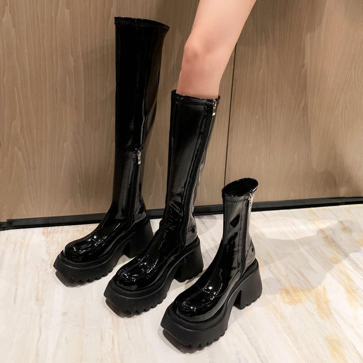 INSTOCK-European Slimming Square Heel Knee Boots