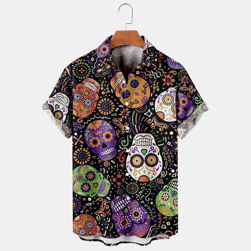 Men’s Plus Size Hawaiian Shirt | Beach Print Short Sleeve