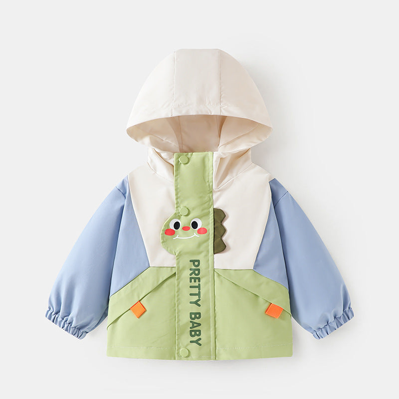 Kids’ Hooded Contrast Color Jacket Autumn Girls & Boys