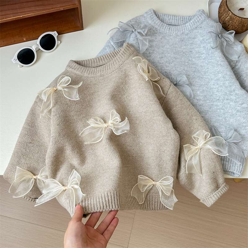 Korean Kids Bow Sweater