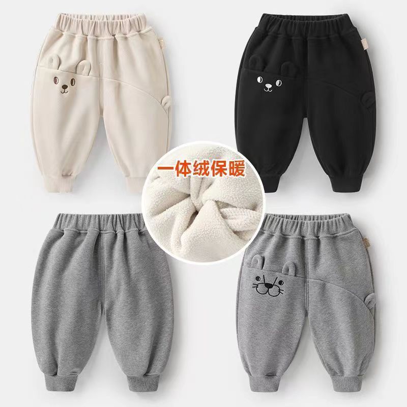 Baby One-Piece Velvet Winter Pants Thick Fleece-Lined