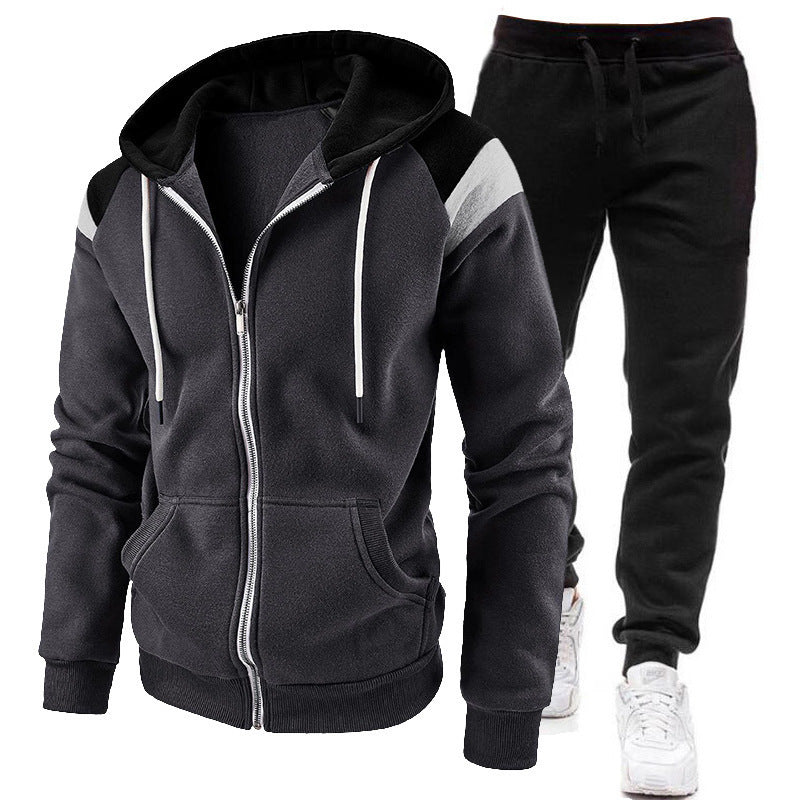 Men’s 2024 Zipper Hoodie Two-Piece Sportswear Set