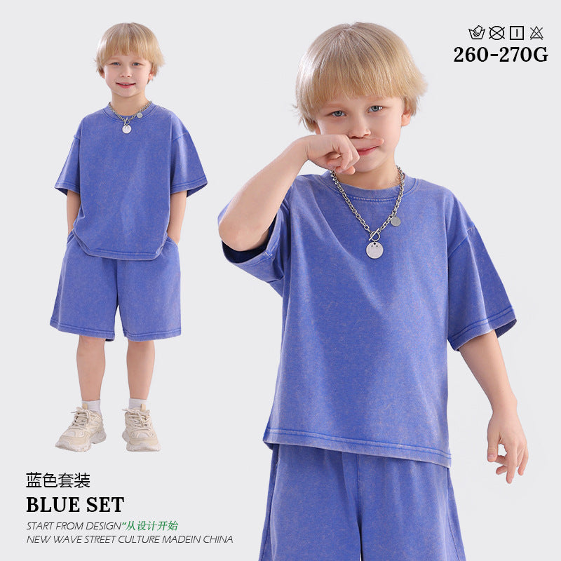 Boys Summer Trendy T-Shirt & Shorts Two-Piece Set